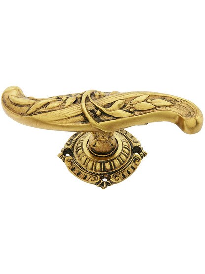 Chelsea Cabinet Pull with Queensway Back Plate - 3 5/8 inch x 7/8 inch in Satin 24k Gold.